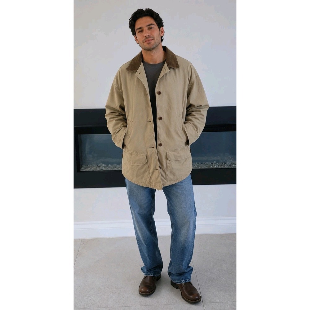 L.L.Bean Original Field Coat Jacket Tan Canvas Barn Chore Mens XL Regular 2016